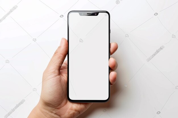 Smartphone Mockup on Hand creato con Generative AI