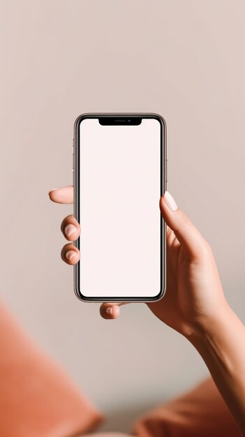 smartphone moderno su un modello minimalista