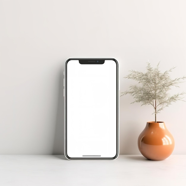 smartphone moderno su un modello minimalista