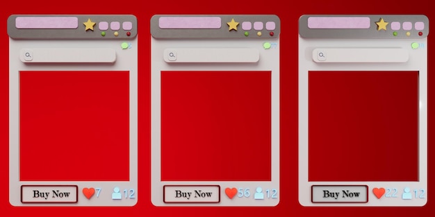 smartphone per acquisti su Internet con display bianco su sfondo rosso. pagine bianche di un online