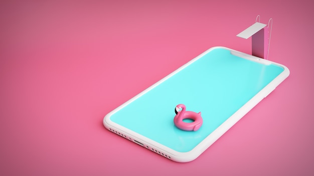 Smartphone per piscina rosa