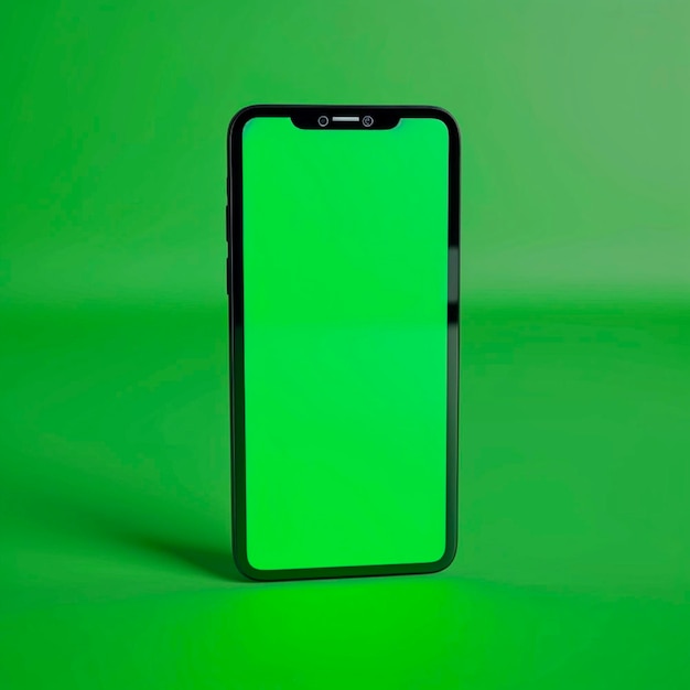 Smartphone schermo verde slow motion con uno sfondo chroma key tecnologia smartphone cellulare