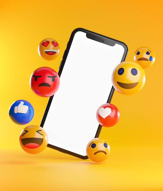 Smartphone tra le emoticon Emoji.