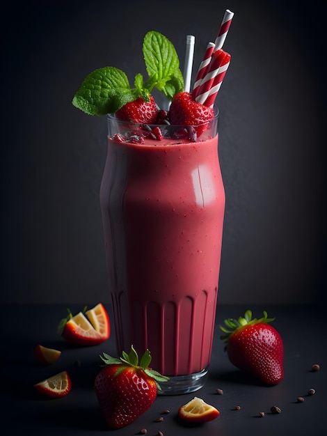 Smoothie con un frutto di frutti esotici come