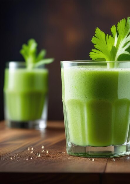 Smoothie di sedano verde sano smoothie di dieta per la perdita di peso alimentazione e nutrizione sana smoothie verde disintossicante prodotti biologici