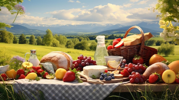 Snack che mangiano cibo da picnic