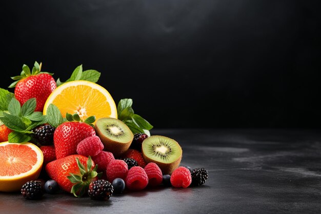 Snack nutriente Assortimento di frutta cruda AI generativa