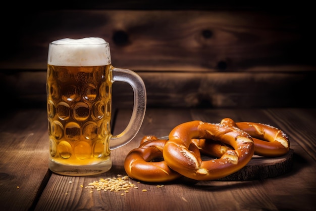 Snack pretzel alla birra Octoberfest Menu del piatto Genera Ai