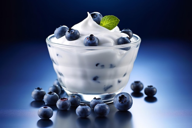 Snack salutare Yogurt greco con mirtilli