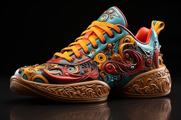 Sneakers ispirate al design del polpo scarpe sportive illustrazione generativa ai