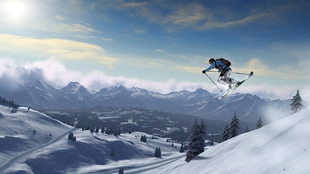 snowboarder che salta in aria Generativo Ai