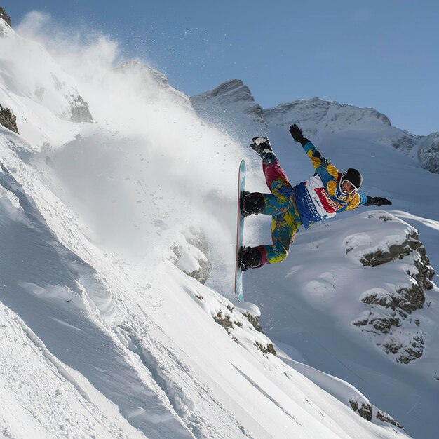 Snowboarder in azione Sport invernali estremi