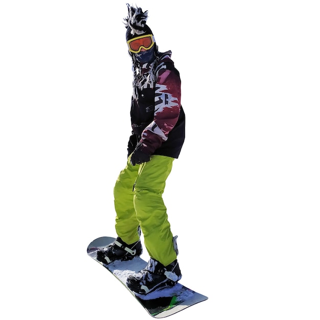 Snowboarder mohawk isolato