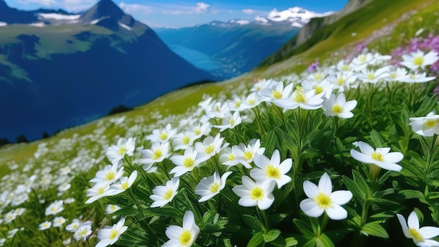 Snowdrops fiori montagne scena innevata prima primavera copia viaggi spaziali vacanze piante fresche foglie