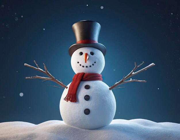 Snowman studio luce nuovo anno full body 3d