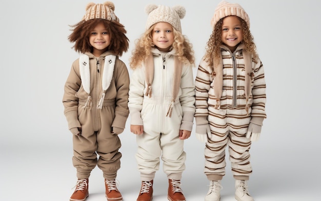 Snowy Kid Fashion Wonderland isolato su uno sfondo trasparente
