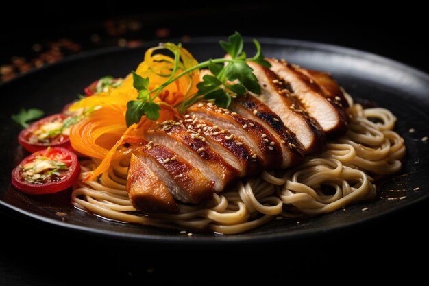 Soba con pollo e verdure