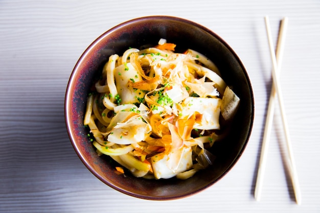 Soba noddles con verdure.