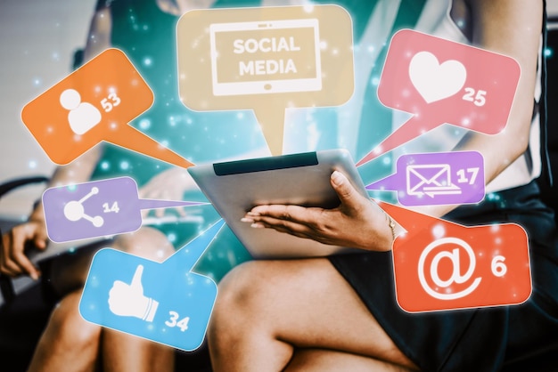 Social media e tecnologia delle reti di persone concetto uds