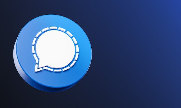 social media Icon 3D su Dark Bakcground. Spazio vuoto modello elegante