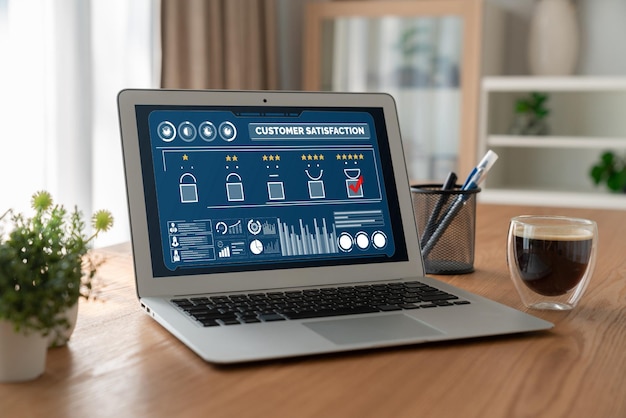 Soddisfazione del cliente e analisi di valutazione su computer software moderno