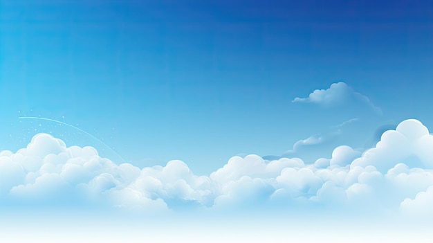 Soffici nuvole aria meteo cielo blu Banner Web con spazio per la copia IA generativa