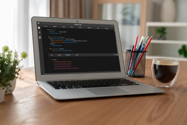 software development programming on computer screen for modish application