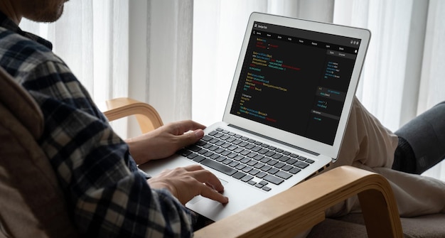 software development programming on computer screen for modish application