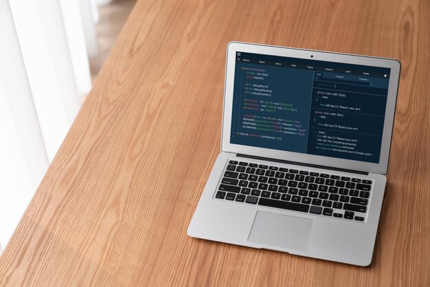 software development programming on computer screen for modish application
