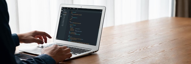 software development programming on computer screen for modish application