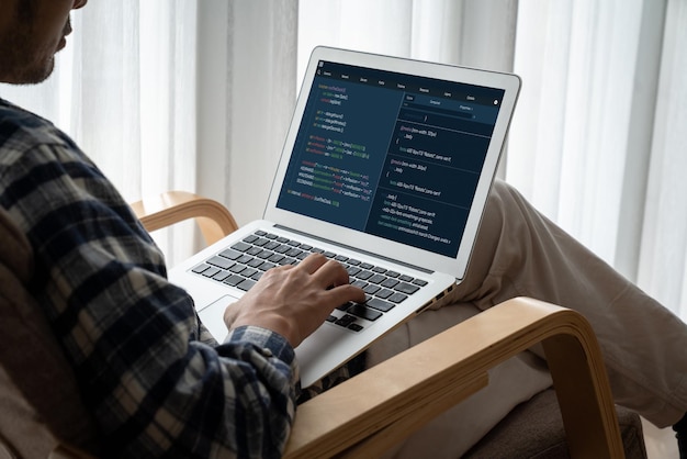 software development programming on computer screen for modish application