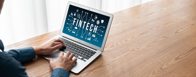 Software di tecnologia finanziaria Fintech per affari alla moda