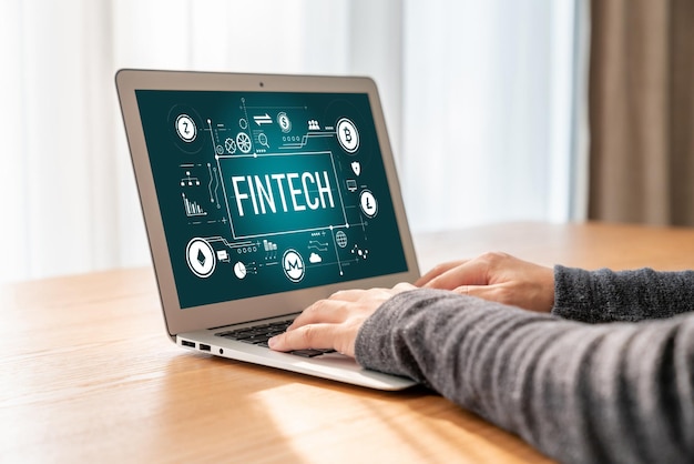 Software di tecnologia finanziaria Fintech per affari alla moda