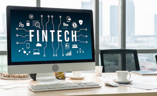 Software di tecnologia finanziaria Fintech per affari alla moda