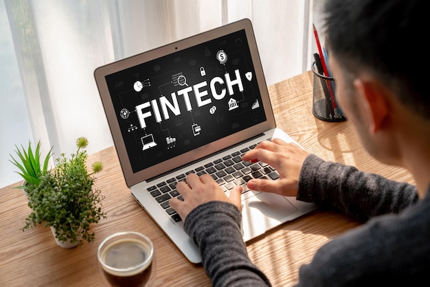 Software di tecnologia finanziaria Fintech per affari alla moda