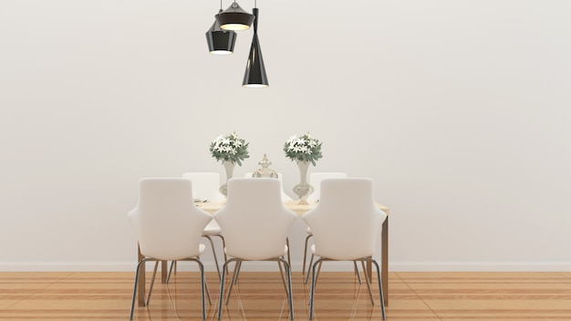 soggiorno cena interni 3d rendering divano tavolo in legno modello di parete in legno