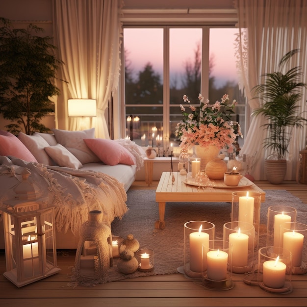 Soggiorno romantico con candele