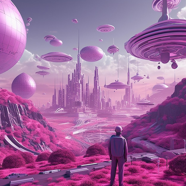 Sogni futuristici Anime surreali Paesaggi e avventure sci-fi in mondi immaginari