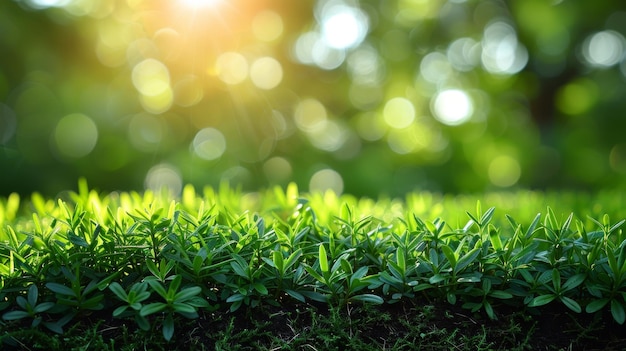 Sogno sfocato fresca erba bokeh in una mattina soleggiata in natura csr concetto di vita moderna eco primavera estate venerdì Pasqua fresca bio verde consistenza astratto pulito blu sfondo di ombra ciano