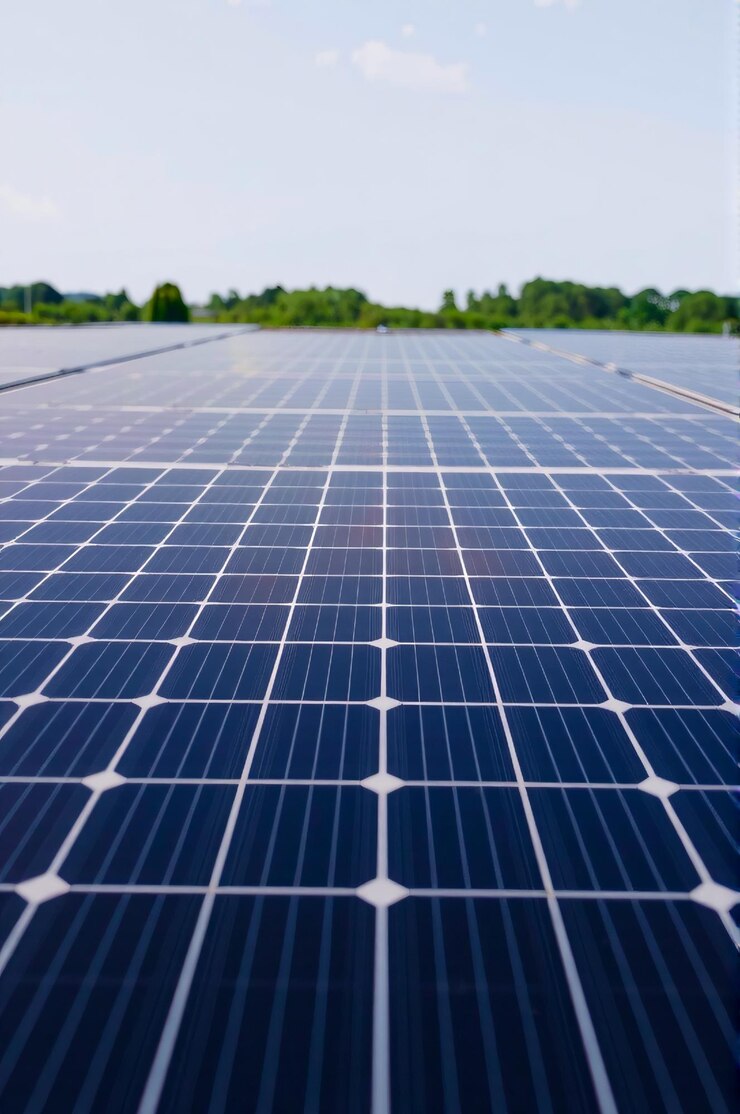 Solar cell in solar farm Alternative energy and sustainable energy