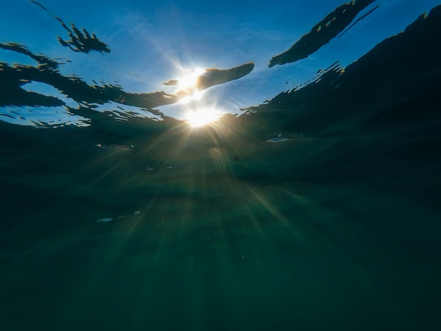 sole che splende attraverso l'acqua