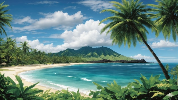 Solitudine in Paradiso Un panorama tropicale della spiaggia nera