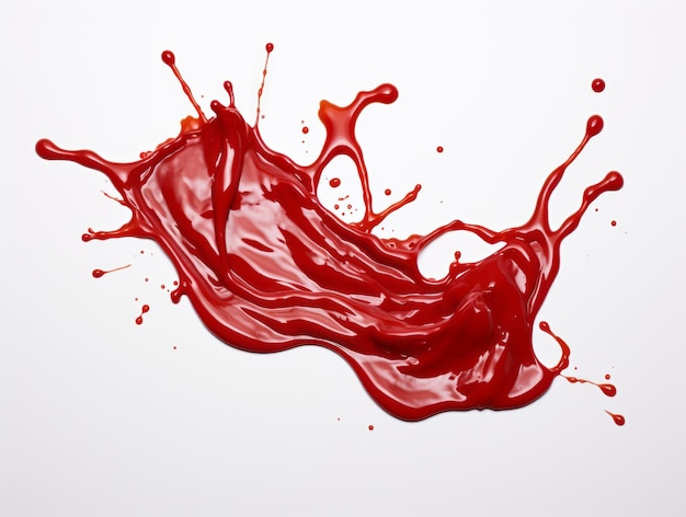 Sollevare la creatività Captivanti schizzi di ketchup su uno sfondo bianco