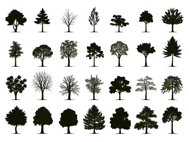 Solo immagine della collezione di silhouette di alberi