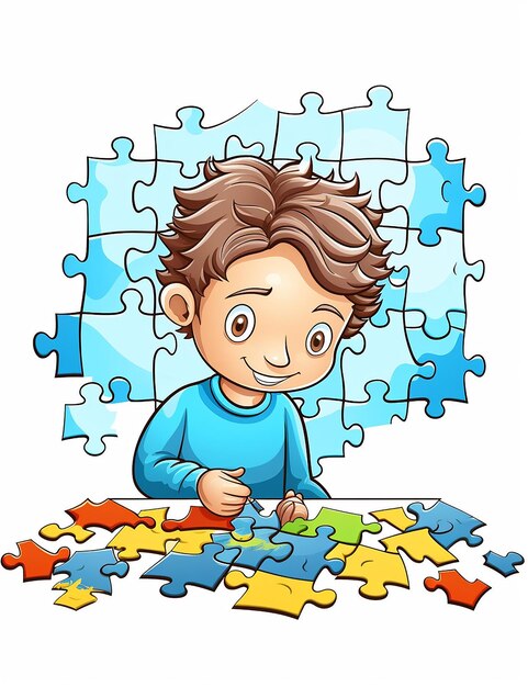 Solvente di puzzle per la giornata dell'autismo