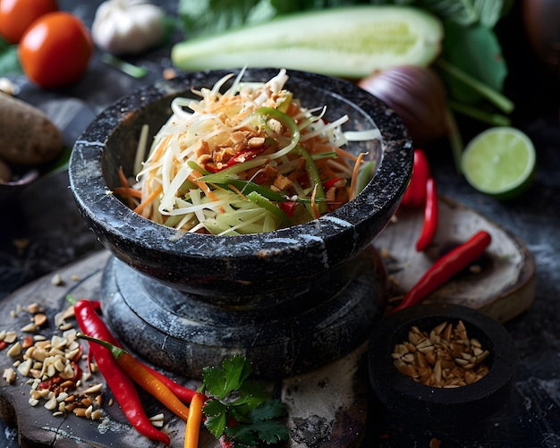 Som Tam insalata di papaya verde piccante