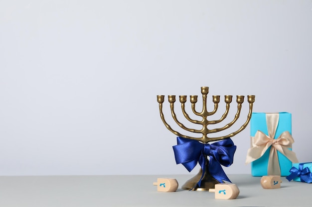 Soncept della festa ebraica Hanukkah spazio per il testo