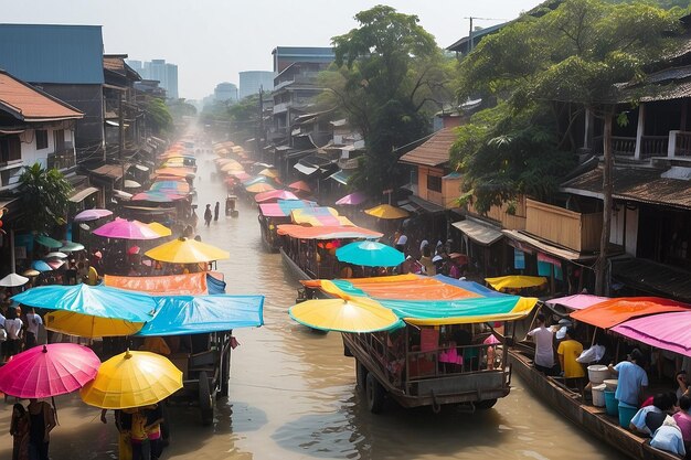 Songkran Banner Festival dell'acqua della Thailandia