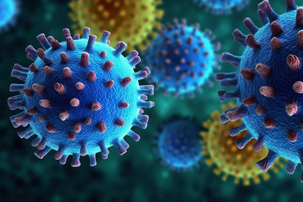 Sono prevedibili varianti del virus coronavirus SARSCoV2 che causa COVID19 coloratoGenerato con l'intelligenza artificiale