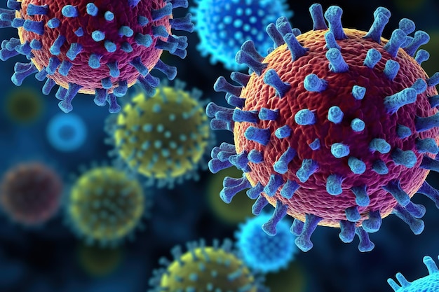 Sono prevedibili varianti del virus coronavirus SARSCoV2 che causa COVID19 coloratoGenerato con l'intelligenza artificiale